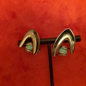 JEF sterling silver earrings. Turquoise ball marks are JEF & sterling